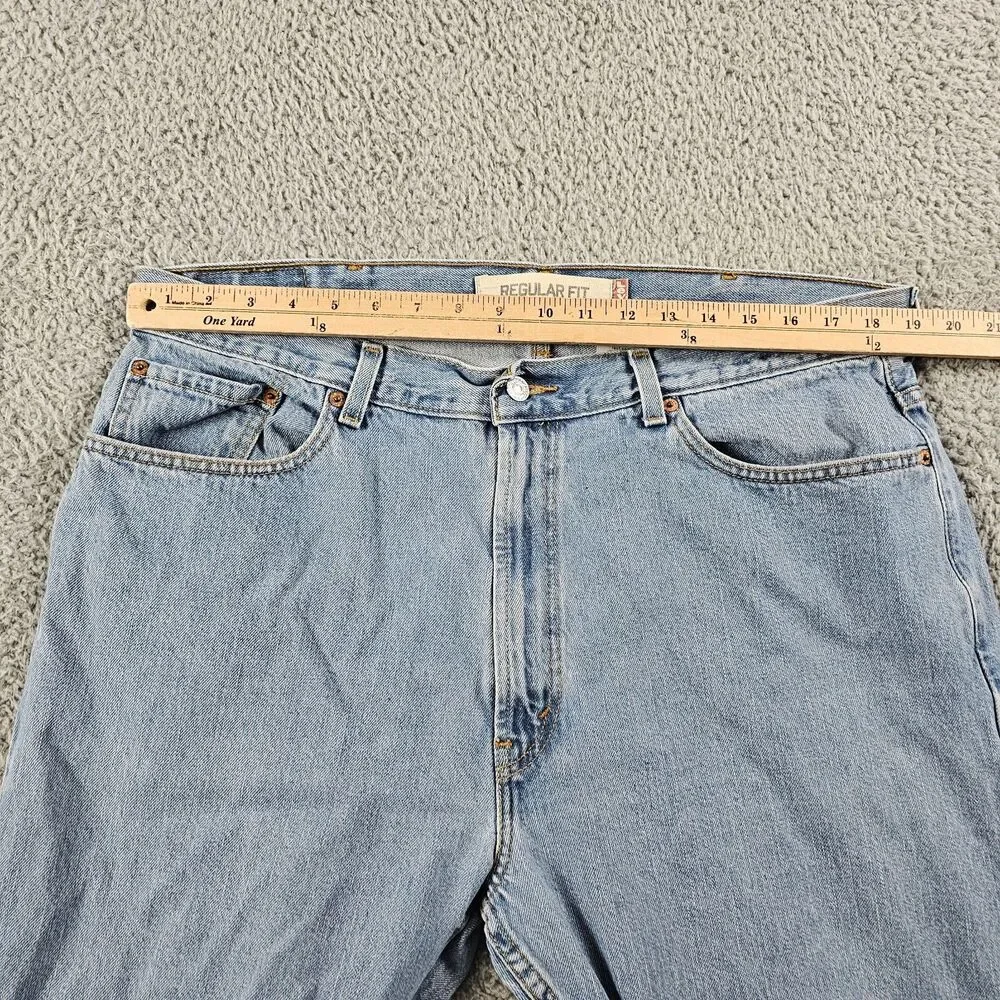 Levis 505 Jeans Mens 38x28 Blue Denim Regular Straight Grunge Y2K Vintage Casual